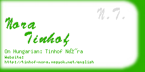 nora tinhof business card